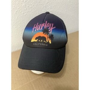 HURLEY Hat Destination CALIFORNIA Womens Snapback Trucker Cap Foam Mesh